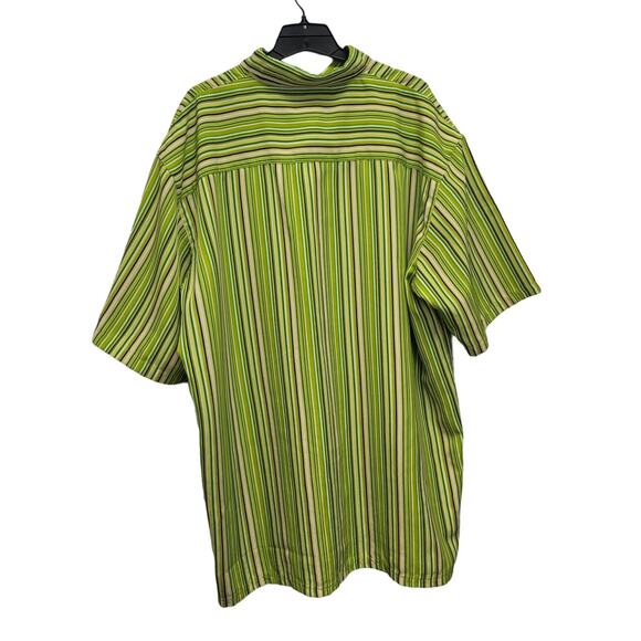 Storm Mechanism Mens 2XL 100% Polyester Striped Short Sleeve Button Up Shirt - Picture 3 of 4